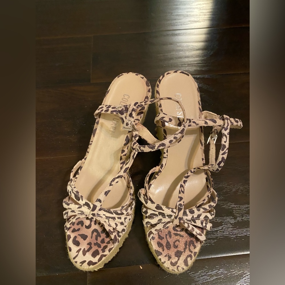 Womens Leopard Print Wedges size 8B